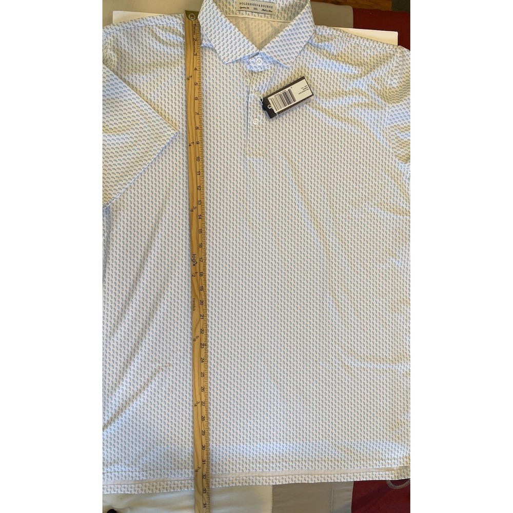 NEW Holderness & Bourne The Curzon Shirt Mens XXL Seahorse AOP Harbor Golf - Picture 7 of 7